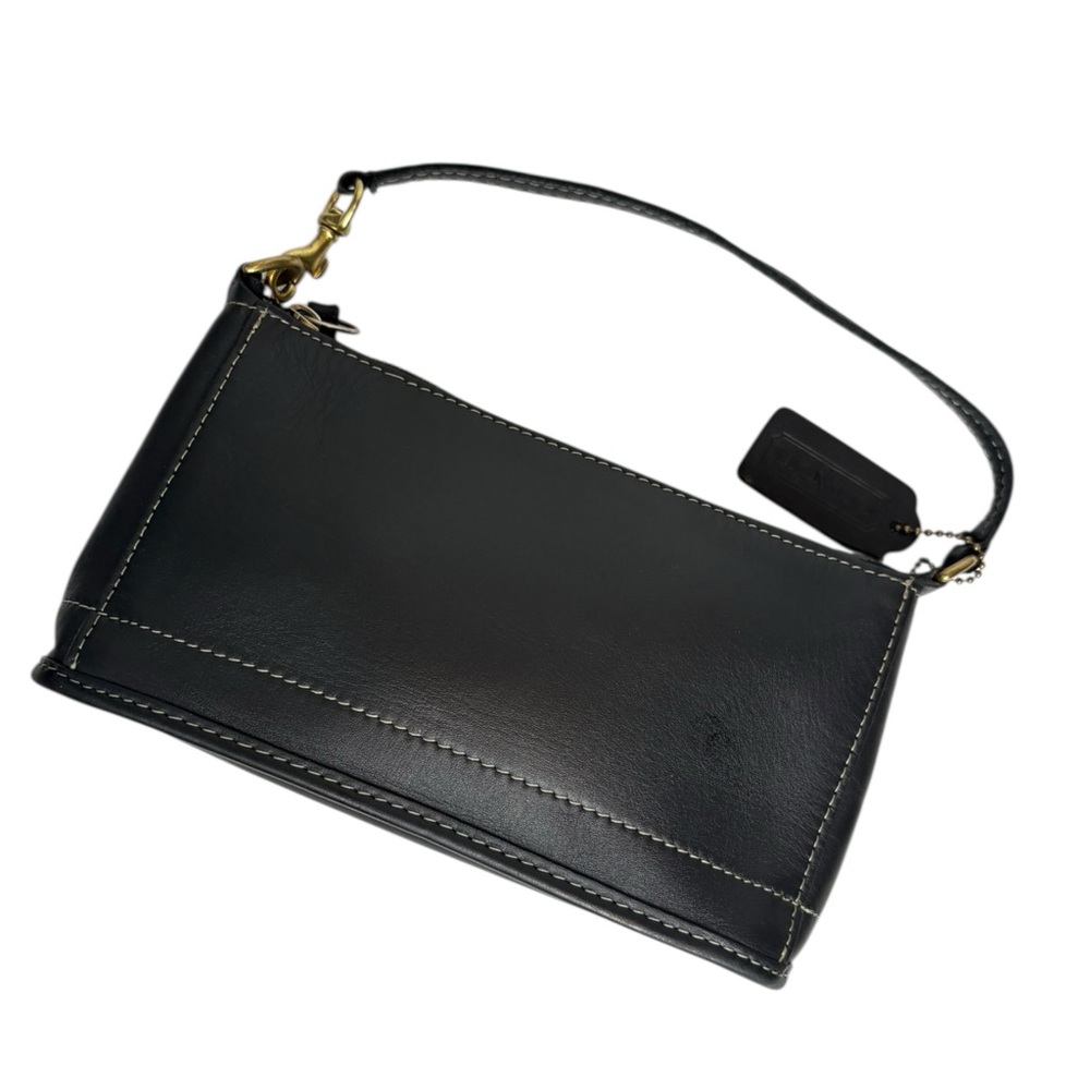 Coach 9311 Vintage‎ Black Leather Hand Bag  Pouch Mini Shoulder Purse Y2K